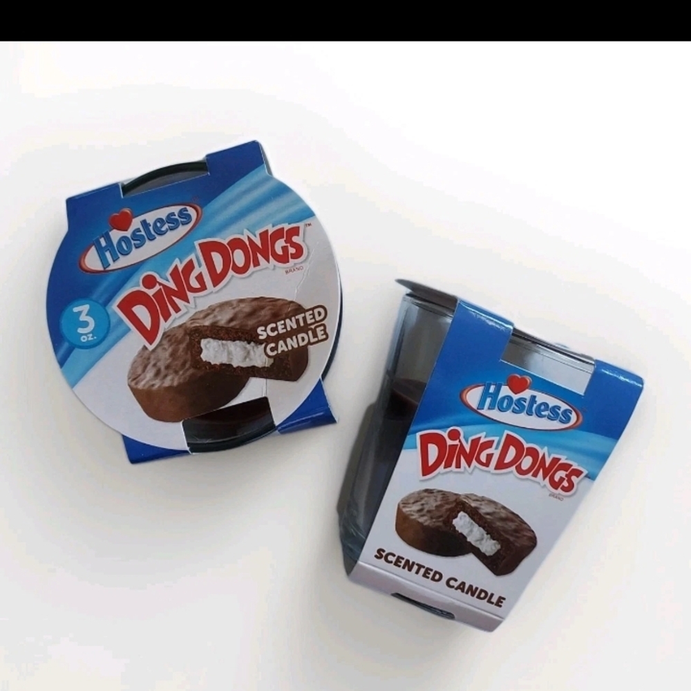 LOT of 2! NEW Hostess Ding Dongs Scented Candles Glass Jars 3oz Limited Edition!
